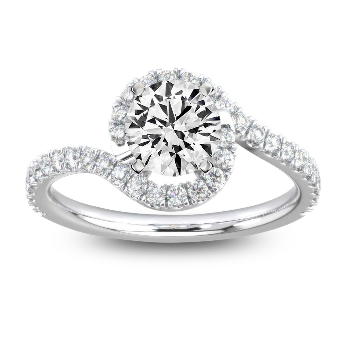 14K White Gold Noga Lab Grown Diamond Ring (2/5 ct. tw)